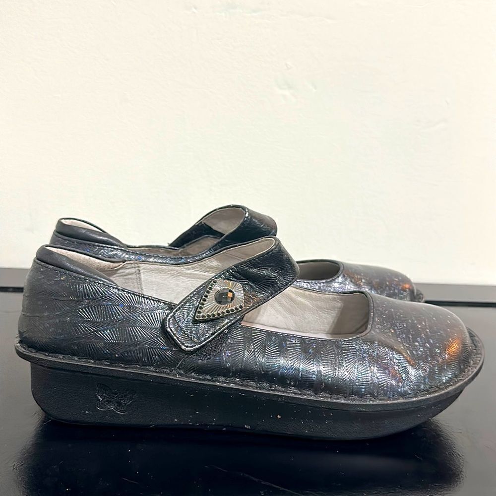 Alegria Black Leather Maryjane Shoes Sz 44